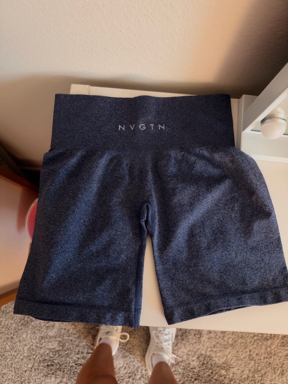 NVGTN Navy Seamless Stretch Athletic Shorts